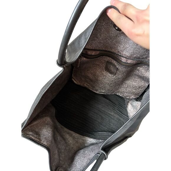 MAJO Leather Hobo Tote Bag Black made in Italy - Picture 7 of 15